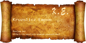Kruzslicz Emese névjegykártya