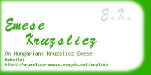 emese kruzslicz business card